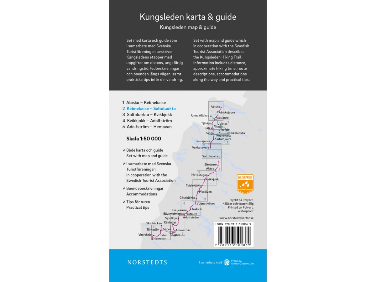 Kungsleden 2 Kebnekaise Saltoluokta karta och guide Outdoorkartan Kungsleden 2 Kebnekaise Saltoluokta karta och guide Outdoorkartan
